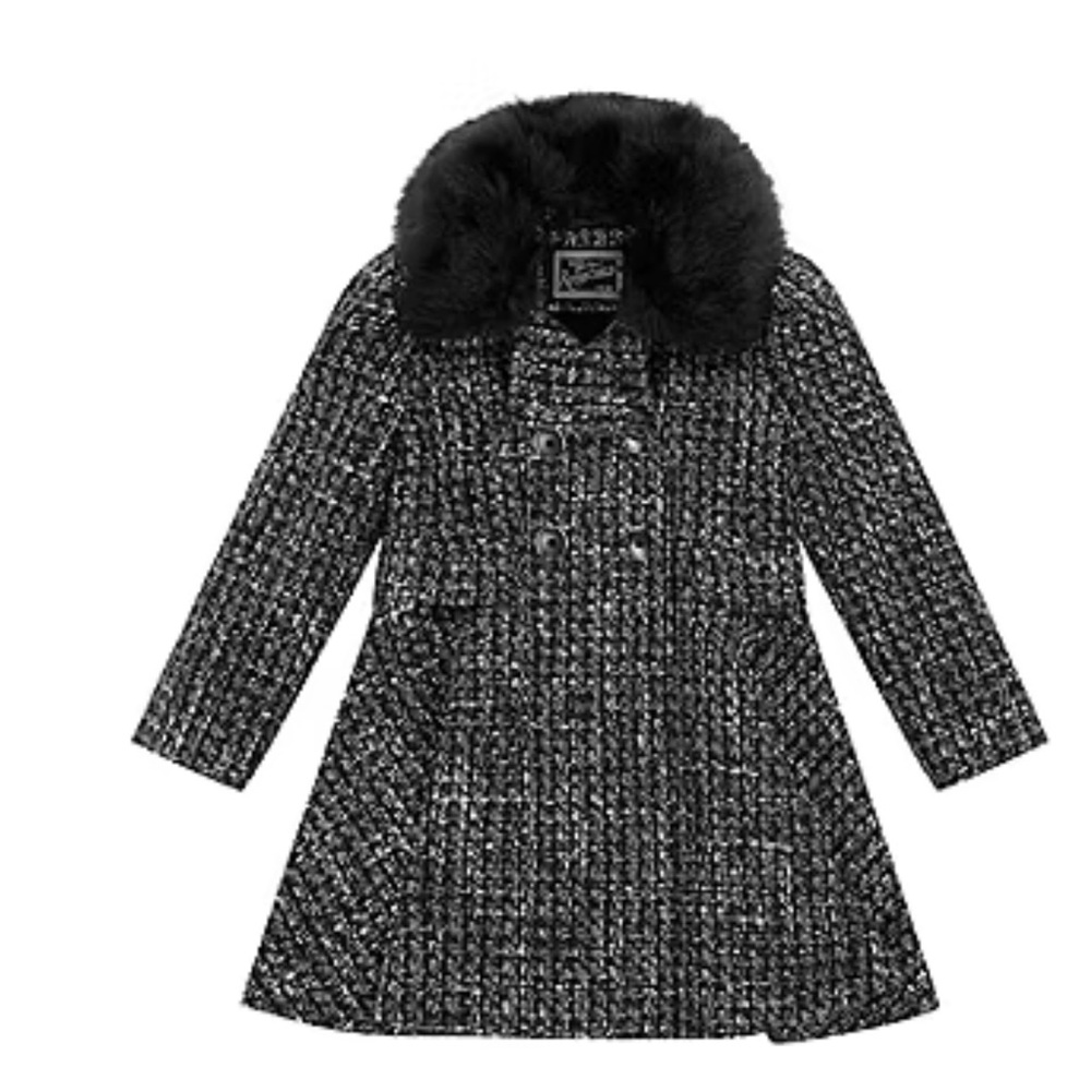 NWT Rothschild Big Girls Detachable Faux Fur Ruffle Trim Coat -6/6X, 7/8, 14